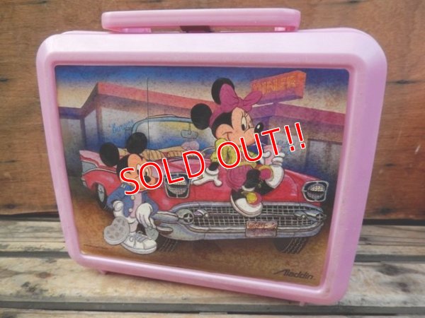 画像1: ct-131121-12 Mickey Mouse & Minnie Mouse / Aladdin 90's Plastic Lunchbox