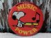 画像1: ct-140211-08 Snoopy / 70's Pinback "MUSIC POWER" (1)