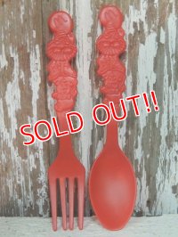 ct-140211-53 McDonald's / Fry Kid's 1986 Plastic Spoon & Fork