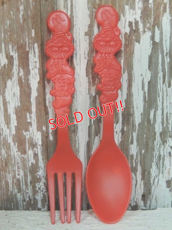 画像1: ct-140211-53 McDonald's / Fry Kid's 1986 Plastic Spoon & Fork