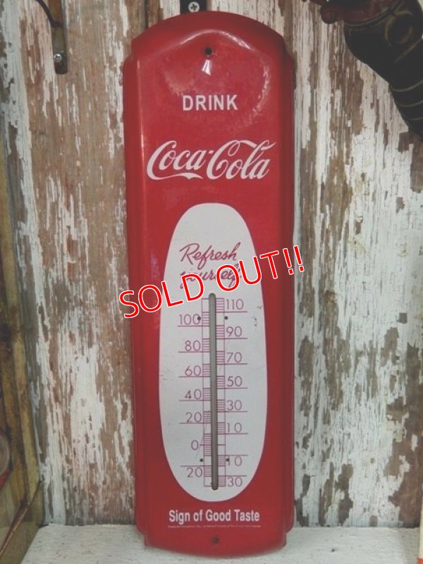 画像1: dp-140201-04 Coca Cola / 80's〜 Metal Thermometer