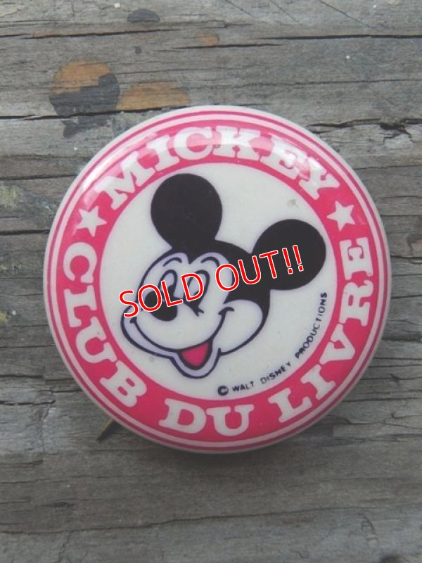 画像1: pb-140114-06 Mickey Mouse / Vintage Pinback "Club Du Livre"