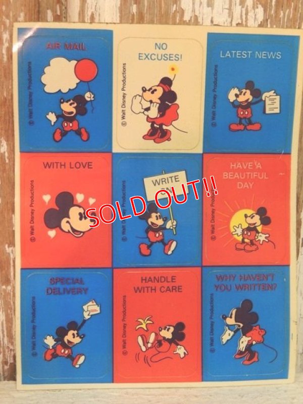 画像1: ct-140318-100 Mickey Mouse & Minnie Mouse / Vintage Sticker
