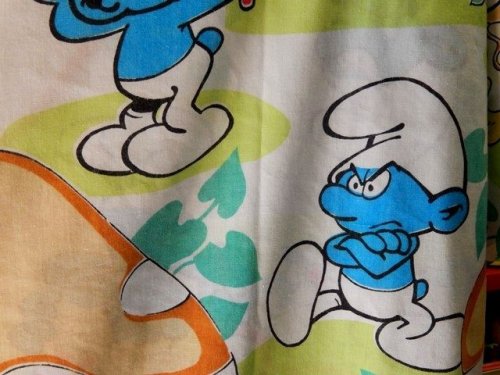 他の写真1: ct-140415-13 Smurf / 80's Flat Sheet (Twin)