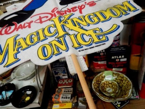 他の写真1: ct-140408-09 Walt Disney's / Magic Kingdom On Ice 80's Miceky & Minnie Flag