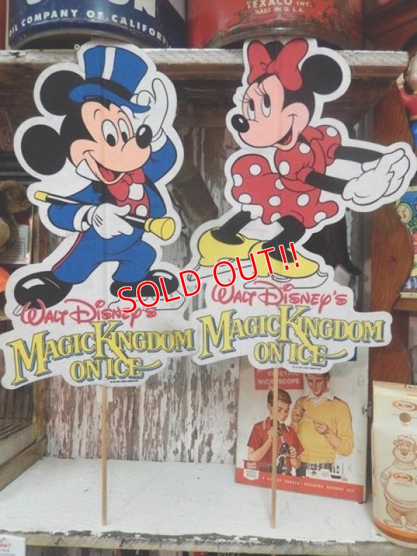 画像1: ct-140408-09 Walt Disney's / Magic Kingdom On Ice 80's Miceky & Minnie Flag
