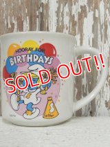 ct-140509-19 Smurfette / 80's Ceramic Mug "Hooray For Birthdays"