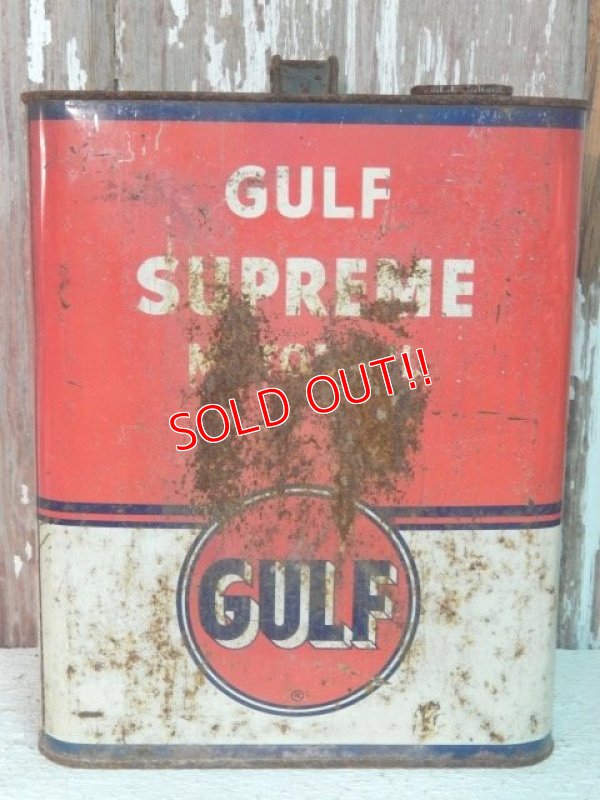 画像1: dp-140508-06 Gulf / 50'-60's Supreme Motor Oil Can