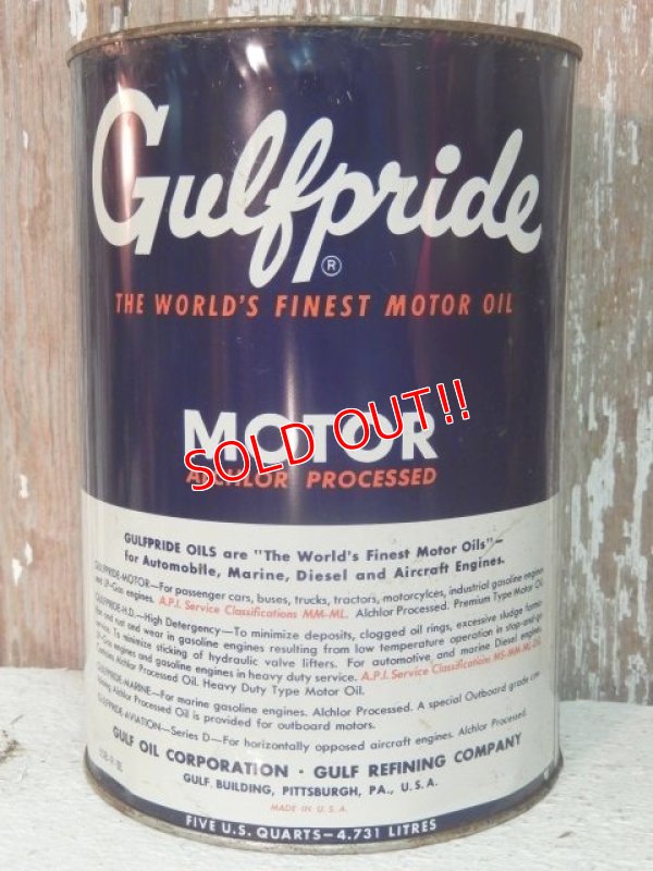 画像4: dp-140508-52 Gulf / 40's-50's Gulfpride Motor Oil Can