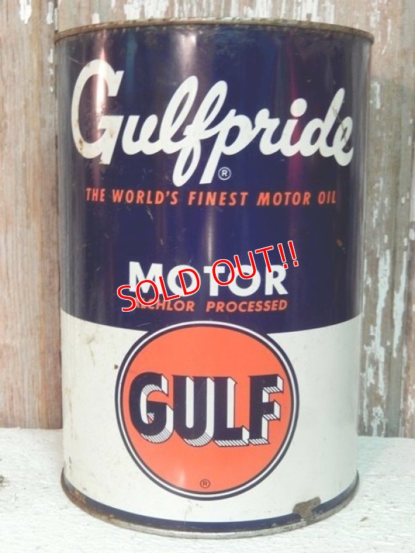 画像1: dp-140508-52 Gulf / 40's-50's Gulfpride Motor Oil Can