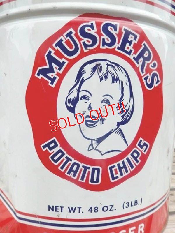 画像2: dp-140508-08 Musser's Potato Chips / Vintage Tin Can