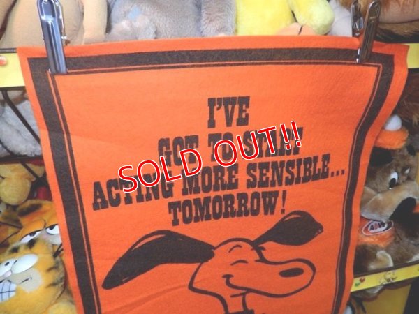 画像2: ct-140617-03 PEANUTS / 60's Banner "Snoopy" Orange