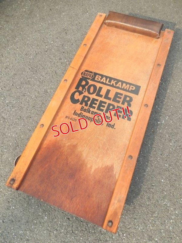画像1: dp-140702-12 NAPA / Vintage Wood Roller Creeper