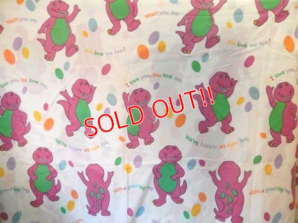 画像1: ct-140702-03 Barney & Friends / 90's Flat Sheet (Twin)