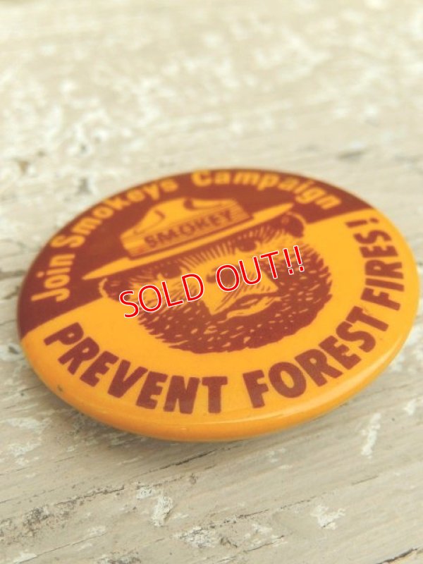 画像2: ct-140715-14 Smokey Bear / Pinback "Join Smokey's Campaign!"