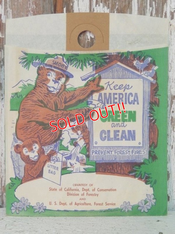 画像1: ct-140715-14 Smokey Bear / Vintage Clean Bag