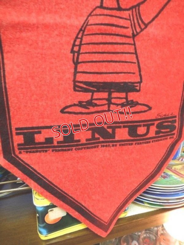 画像4: ct-140617-02 PEANUTS / 60's Banner "Linus" Red