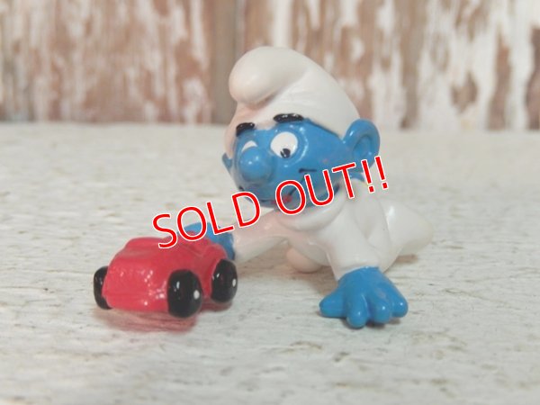 画像1: ct-140805-49 Baby Smurf / PVC "Playing toy car" #20215