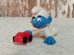 画像1: ct-140805-49 Baby Smurf / PVC "Playing toy car" #20215 (1)