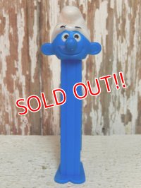 pz-130917-04 Smurf / 90's PEZ Dispenser (Blue stem)