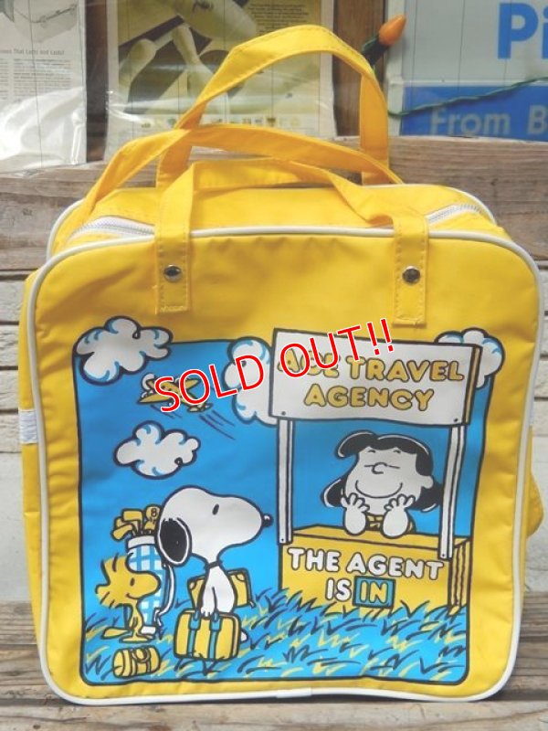 画像1: ct-140901-05 Snoopy / 70's Nylon Travel Bag