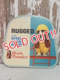 ct-141001-23 Hush Puppies / 70's Cardboard sign "Rugged with Steel Shank Support"