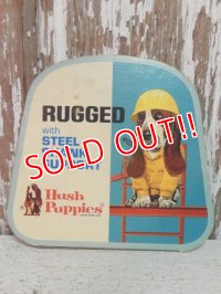 ct-141001-23 Hush Puppies / 70's Cardboard sign "Rugged with Steel Shank Support"