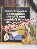 ct-141001-26 Hush Puppies / 70's Cardboard sign "Give Hush Puppies ...For Any Occasion"