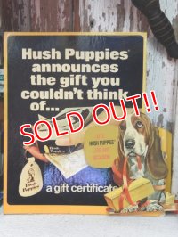 ct-141001-26 Hush Puppies / 70's Cardboard sign "Give Hush Puppies ...For Any Occasion"