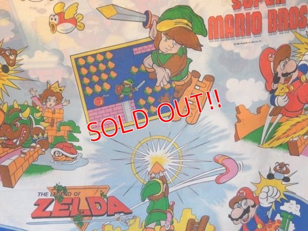 画像2: ct-141007-36 Nintendo / Super Mario Brothers × Zelda 80's Sheet (Twin)