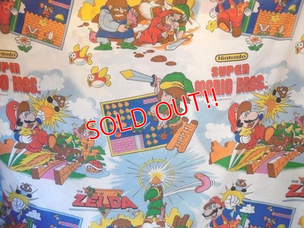 画像1: ct-141007-36 Nintendo / Super Mario Brothers × Zelda 80's Sheet (Twin)