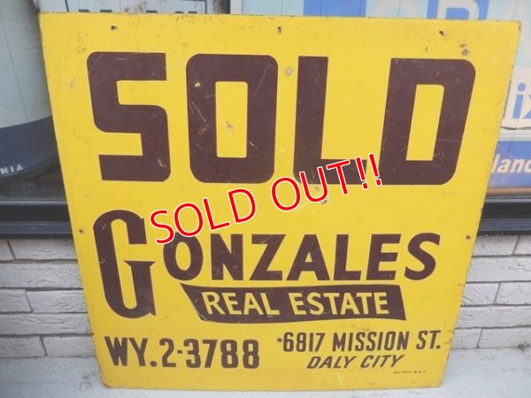 画像1: dp-141201-09 Gonzales Real Estate / Vintage Wood Sign