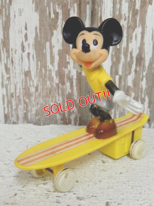 画像1: ct-141209-39 Mickey Mouse / Azrak-Hamwat Int'l 1978 Skateboard Toy