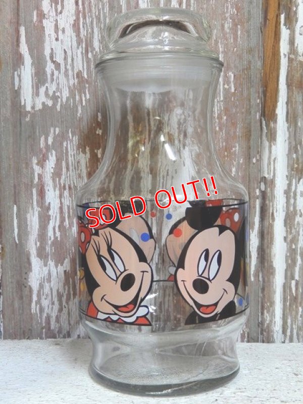 画像1: gs-141217-12 Mickey,Minnie & Donald / 90's Glass Jar