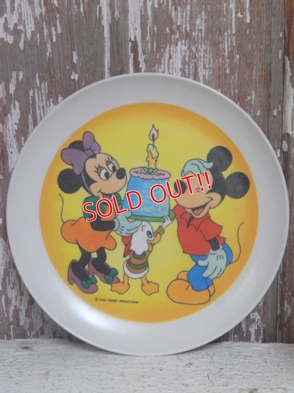 画像1: ct-141216-48 Mickey Mouse & Minnie Mouse / 70's Plastic Plate