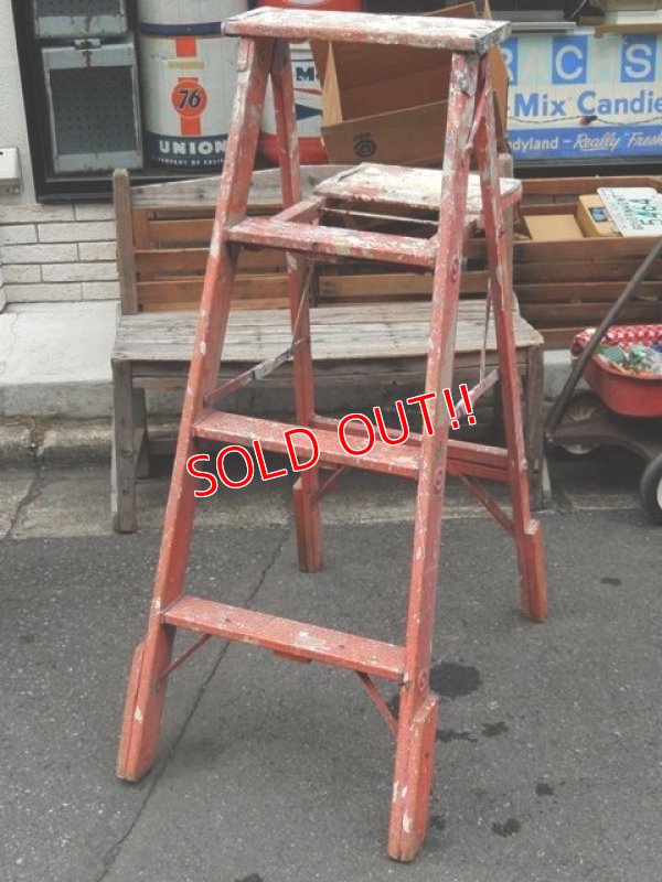 画像1: dp-150115-13 Vintage Wood Ladder