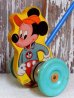 画像1: ct-141216-24 Mickey Mouse / The Gong Bell 50's Push Toy (1)