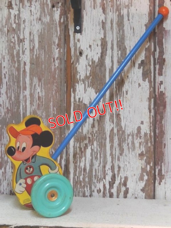 画像2: ct-141216-24 Mickey Mouse / The Gong Bell 50's Push Toy