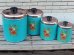 画像1: dp-150101-10 Ransburg / Vintage Turquoise blue canister 4pc (1)