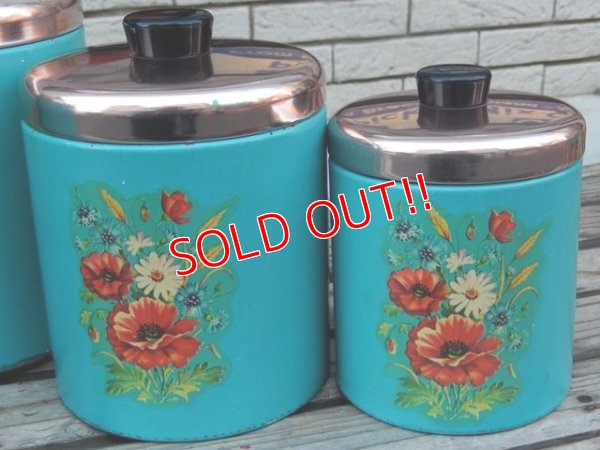 画像3: dp-150101-10 Ransburg / Vintage Turquoise blue canister 4pc