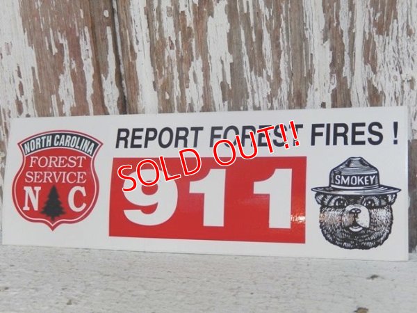 画像1: ct-150217-08 Smokey Bear / Sticker "Report Forest Fires! 911"