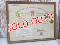 dp-150302-04 TEXACO / 40's Certificare of First Aid Instructions Frame