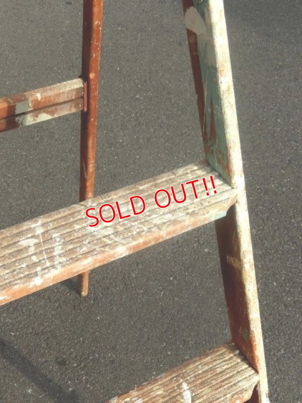 画像5: dp-150317-03 Vintage Wood Step Ladder (Large)