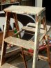 画像2: dp-150317-03 Vintage Wood Step Ladder (Large) (2)