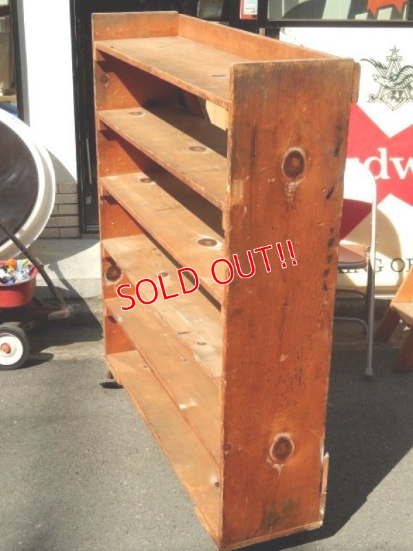 画像3: dp-150317-07 Vintage Wood Shelf Cart