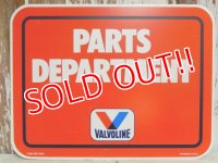 dp-150602-04 Valvoline / 1984 Plastic Sign "PARTS DEPARTMENT"