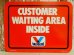 画像1: dp-150602-03 Valvoline / 1984 Plastic Sign "CUSTOMER WAITING AREA INSIDE" (1)