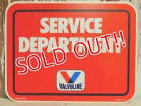 dp-150602-05 Valvoline / 1984 Plastic Sign "SERVICE DEPARTMENT"