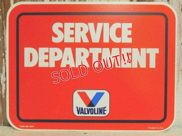 画像1: dp-150602-05 Valvoline / 1984 Plastic Sign "SERVICE DEPARTMENT"