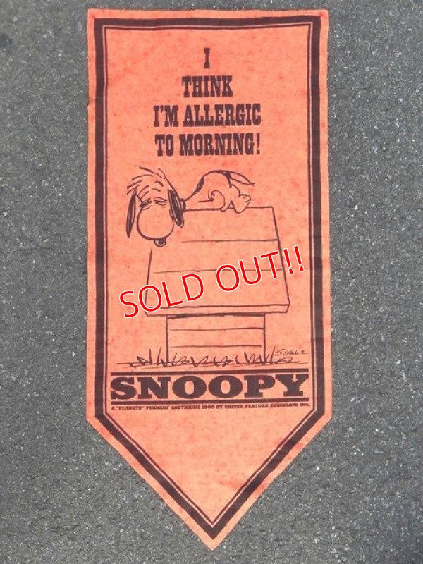 画像1: ct-150623-51 PEANUTS / 60's Banner "Snoopy" Red